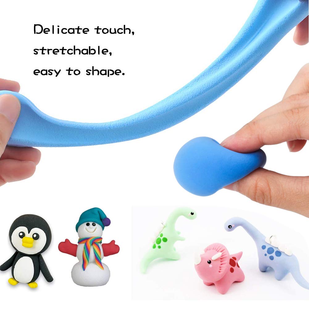 36 Colors Modeling Magic Clay Ultra-Light Safety Plasticine DIY Air Dry Clay Set with Tools for Kids Present(0.65oz-0.7oz Per Color)