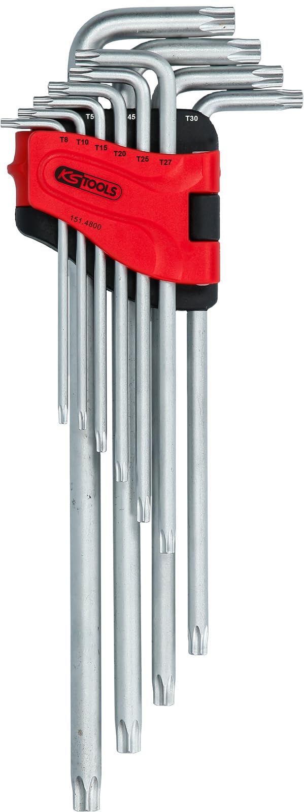 KS Tools 151.4800 Torx Key Wrench Set with bore, XL, 10 pcs., TB8-TB50