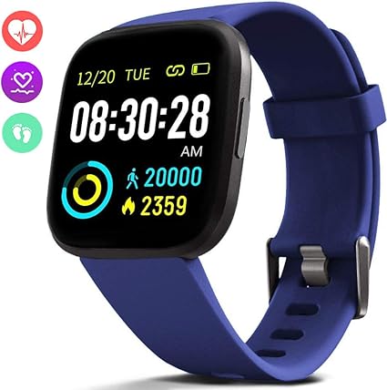 Amazon Com Fitvii Smart Watch Fitness Tracker With Heart Rate Monitor Activity Tracker With 1 3 Touch Screen Ip68 Waterproof Pedometer Smartwatch With Sleep Monitor Step Counter For Women And Men Sports Outdoors