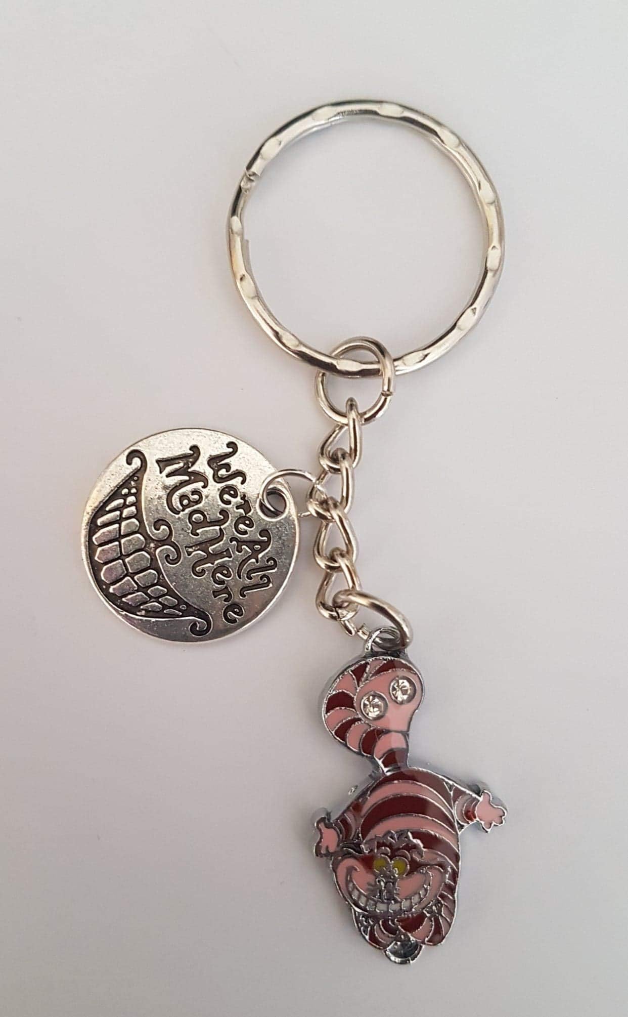 Handmade keyring keychain for any Alice in Wonderland fan. Great gift!