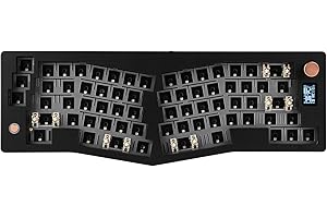 EPOMAKER CIDOO ABM066 Alice-Layout VIA-programmable Barebones Kit with TFT-LCD Screen and Rotary Knob, Hot Swappable, Triple Modes(BT/2.4Ghz/Type-C), NKRO, RGB Backlight, for Win/Mac (Black)