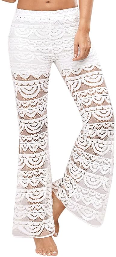 lace flare trousers