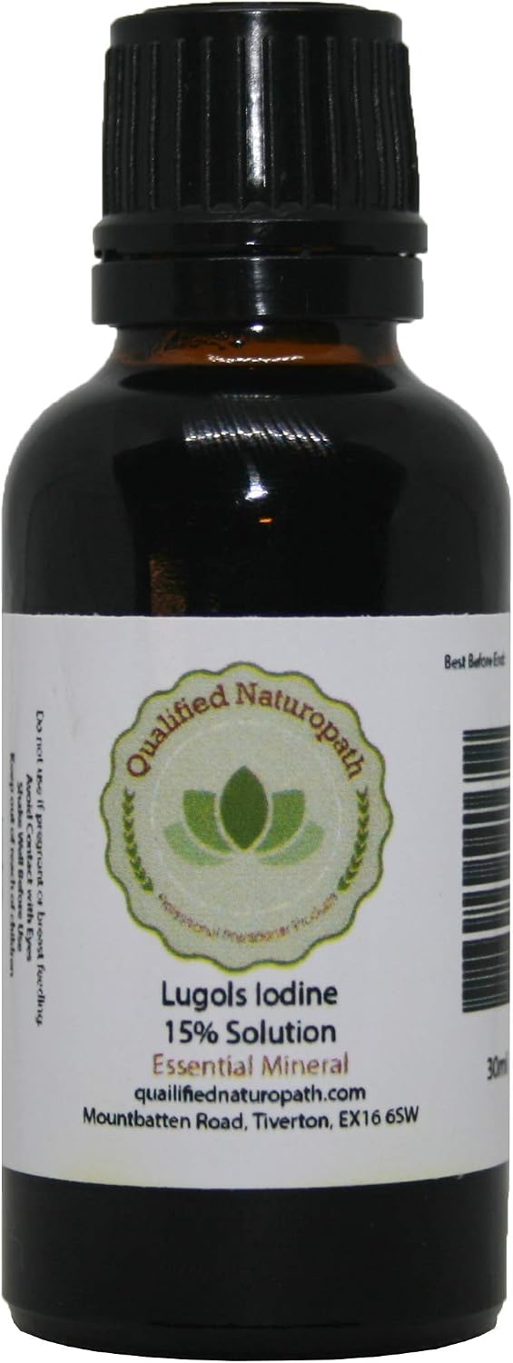 Lugols Iodine Solution 15% - 30ml - with Dripper/Dropper Top, Brown, 30 ml (Pack of 1)