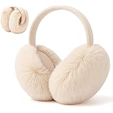 Berlune Winter Ear Muff for Women Fluffy Faux Rabbit Fur Warm Earmuff Cute Furry Foldable Ear Warmer For Outdoor Skiing Gift
