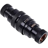 Alphacool G1/4" Eiszapfen HF Quick Release Connector Kit, Deep Black | Brass Material, 64.6 x 23.9mm Dimensions, 2x 1/4 Inch Internal Threads, Quick Release Mechanism