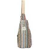 LONGING TO BUY Hemp Sling Backpack- Hemp Cross body Bag- Hemp Shoulder Backpack Adjustable Strap for Men & Women (Light Multicolored-1), Large