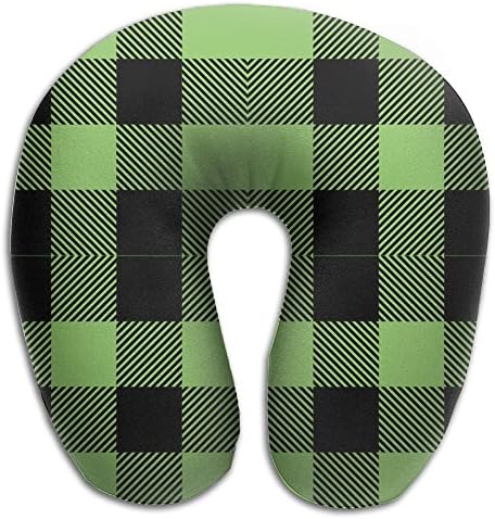 Buffalo Plaid Apple Green U-shaped Memory Neck Pillow Upgrades 3D Full Print Super Soft And Comfortable For Rest