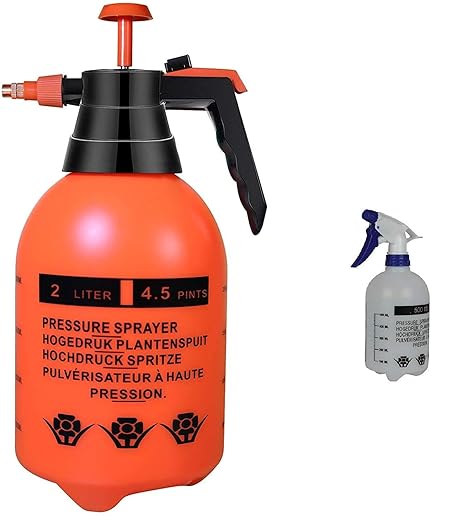 Crescent Garden Sprayer(2 L+ 0.5 L), Water Sprayer for Indoor and Outdoor Plants, Garden Sprayer for Plants, Herbicides, Pesticides, Multicolor