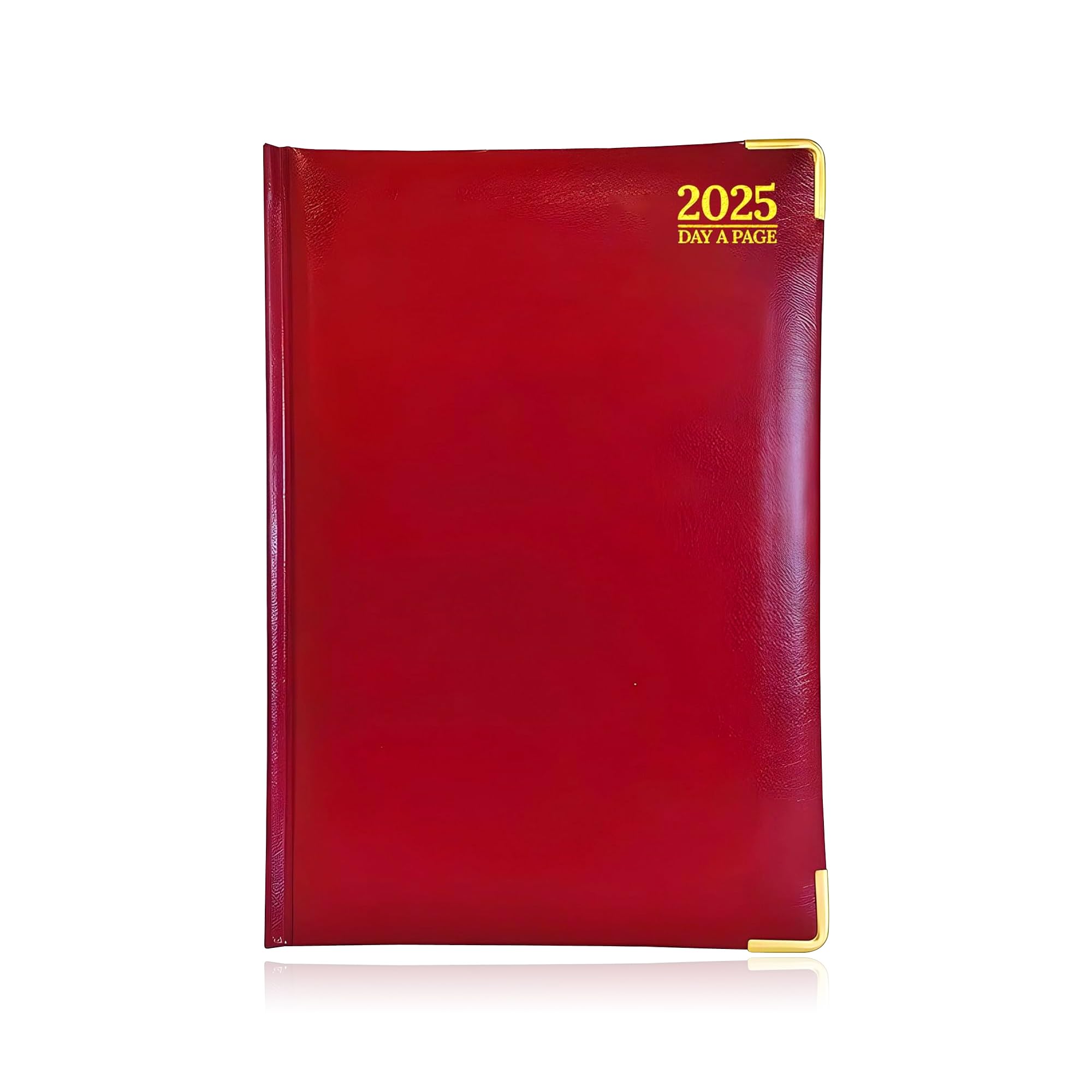 G4GADGET 2025 Diary A4 Day A Page - Red | Hardback Cover | Daily Planner with Hourly Slots | Comprehensive Information and Notes | Stylish and Durable