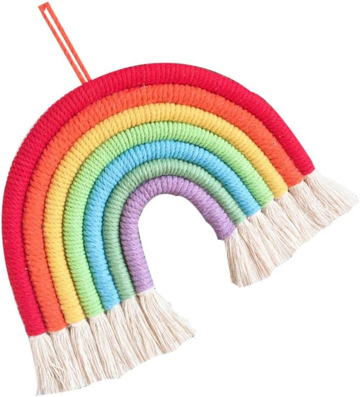 BESPORTBLE Somewhere Over The Rainbow Rainbow Grey Over The Cotton Woven Tassel Hanging Ornaments Tapestry Clouds Wooden Clouds Cotton Rope Tapestry Tassel Resin Wall - Image 4