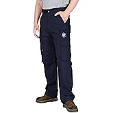 BOCOMAL FR Pants for Men Cargo Pockets Flame Resistant/Fire Retardant Elastic Waist Water & Oil Repellent Finish