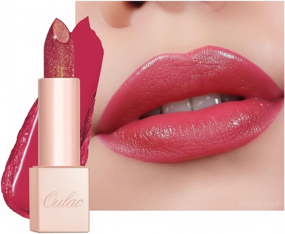 Oulac Moisture Shimmer Lipstick Red Tint 4.5g Vegan Clean Beauty