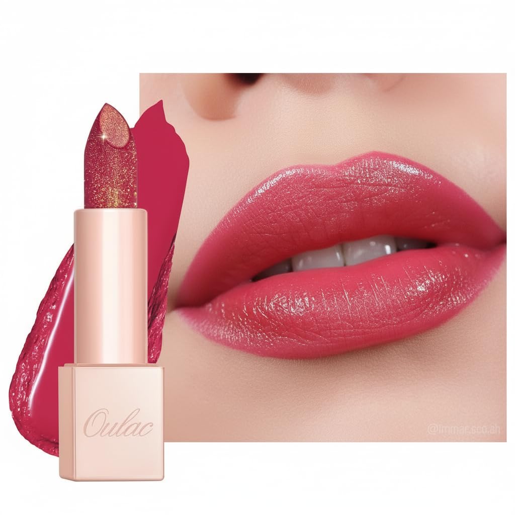 Oulac Moisture Shimmer Lipstick - Red Tinted Lip Balm, Long Lasting Nourishing Lip Crayon, Smooth Lips, Sheer Coverage, Creamy Texture with Vitamin E, Vegan & Clean Beauty Formula, 4.5g (PG14) — image 1