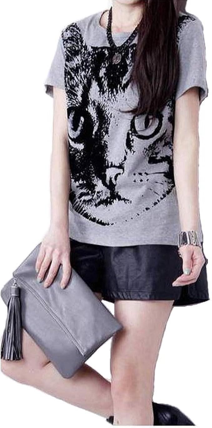 Amazon Nyantedclub 猫 ねこ ネコ Tシャツ 可愛い 猫デザイン レディース 迫力ある猫デザインのtシャツ シルバー Mサイズ Tシャツ カットソー 通販 Amazon Nyantedclub 猫 ねこ ネコ Tシャツ 可愛い 猫デザイン レディース 迫力ある猫デザインのtシャツ シルバー Mサイズ Tシャツ カットソー 通販