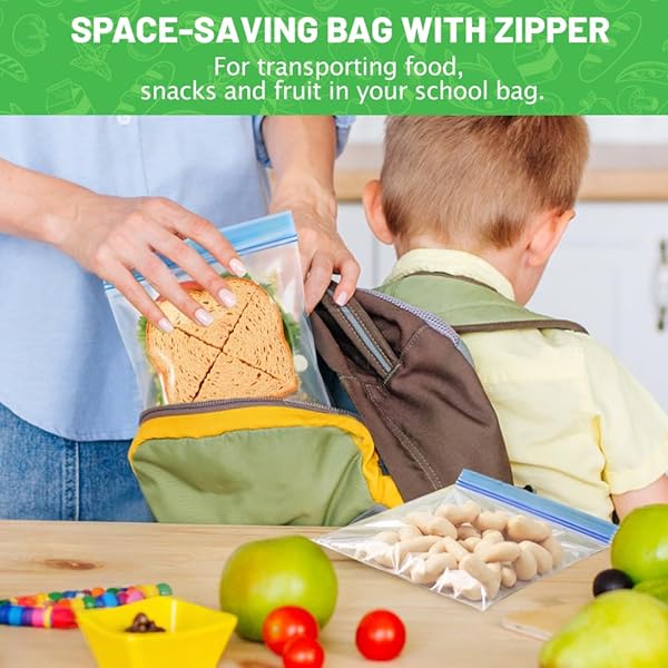 NANSIKE SANDWICH BAGS AND SNACK PACKS, ZIP SEAL FOOD STORAGE BAGS, EASY OPENING, MADE WITHOUT PFAS AND BPA EASY TO FILL FOR LUNCH SUITABLE FOR HOME AND TRAVELLING 300 BAGS
