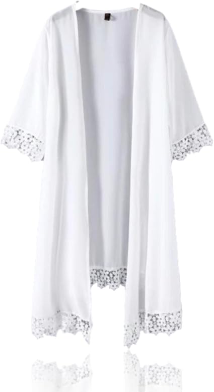 Amazon Co Jp 花レース 透け シフォン ロングカーディガン 大きいサイズ 3l 相当 Uv対策 ホワイト 服 ファッション小物 Amazon Co Jp 花レース 透け シフォン ロングカーディガン 大きいサイズ 3l 相当 Uv対策 ホワイト 服 ファッション小物