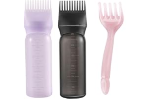 Pairswind Hair Applicator Bottle, Root Comb Applicator Bottle 6 Ounce, Hair Oil Applicator for Scalp and Hair Dye (3)
