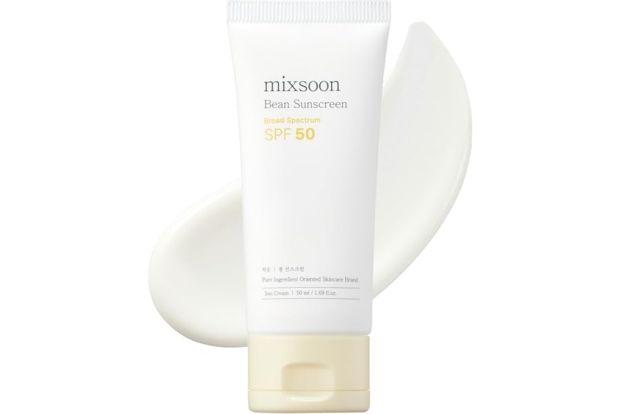 mixsoon Bean Sunscreen-Lightweight Airy Texture SPF 50 Face Sunscreen, No White Cast, Non-Sticky 50ml / 1.69 fl.oz. Korean Glass Skin Care