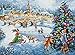 Dimensions Gold Collection Counted Cross Stitch 'Winter Celebration' Christmas Cross Stitch Kit, 16 Count Light Blue Aida, 15'' x 11''