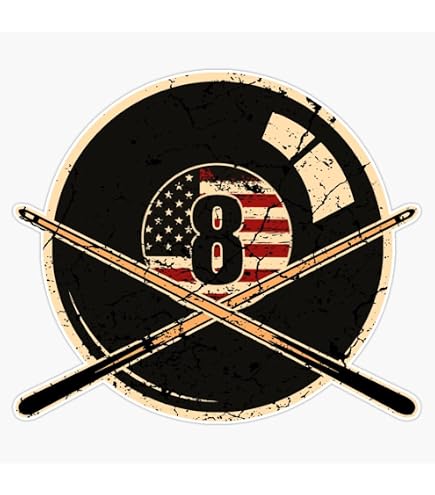 Eight Ball Gun Pool Billiard Car Bumper Vinyl Sticker Decal 6X3