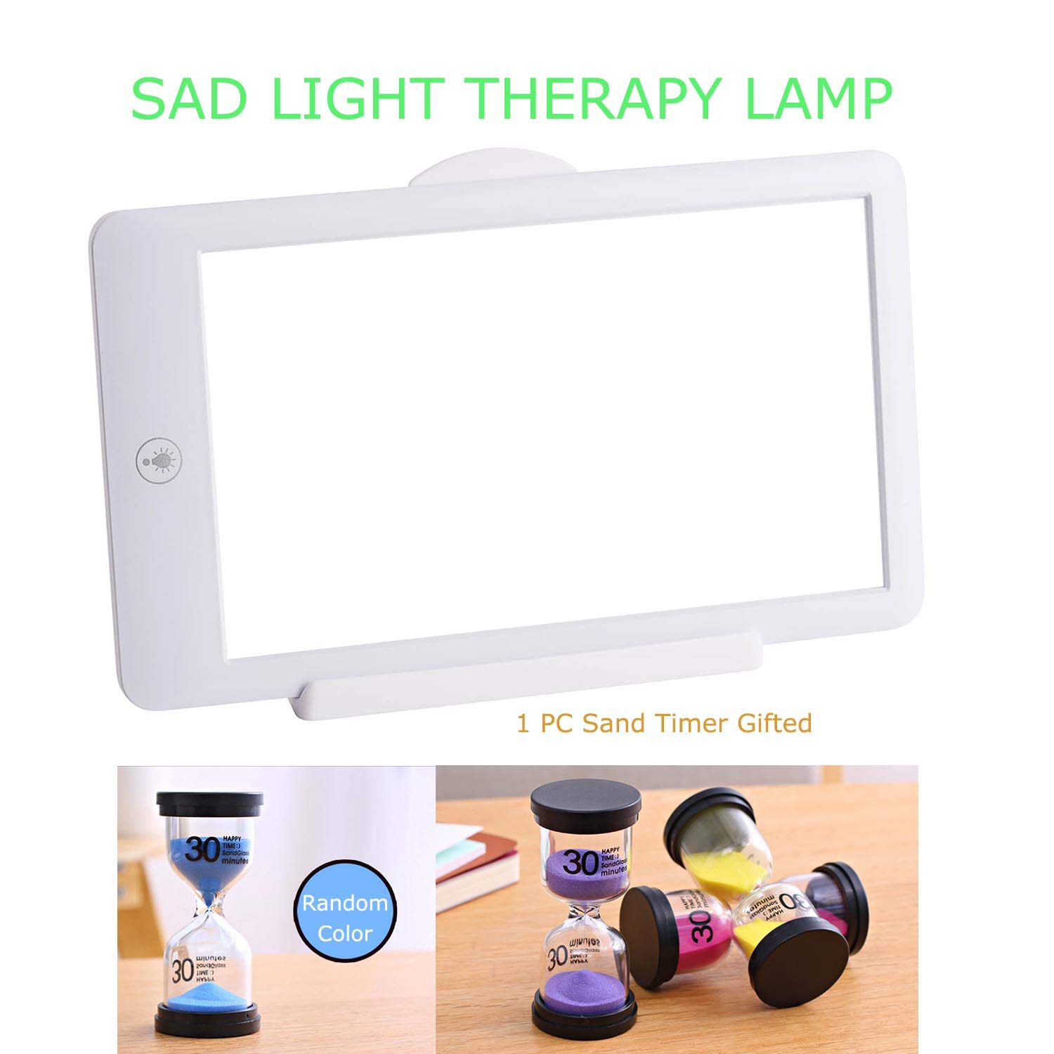 Happy Energy Light Therapy Lamp Super Bright 10000 Lux Sun Lamp One Touch Dimmable Light Box