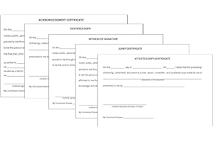 HUBCO Jurat, Acknowledgment, Attested, Witness, and Certified - Set of 5 Notary Certificates
