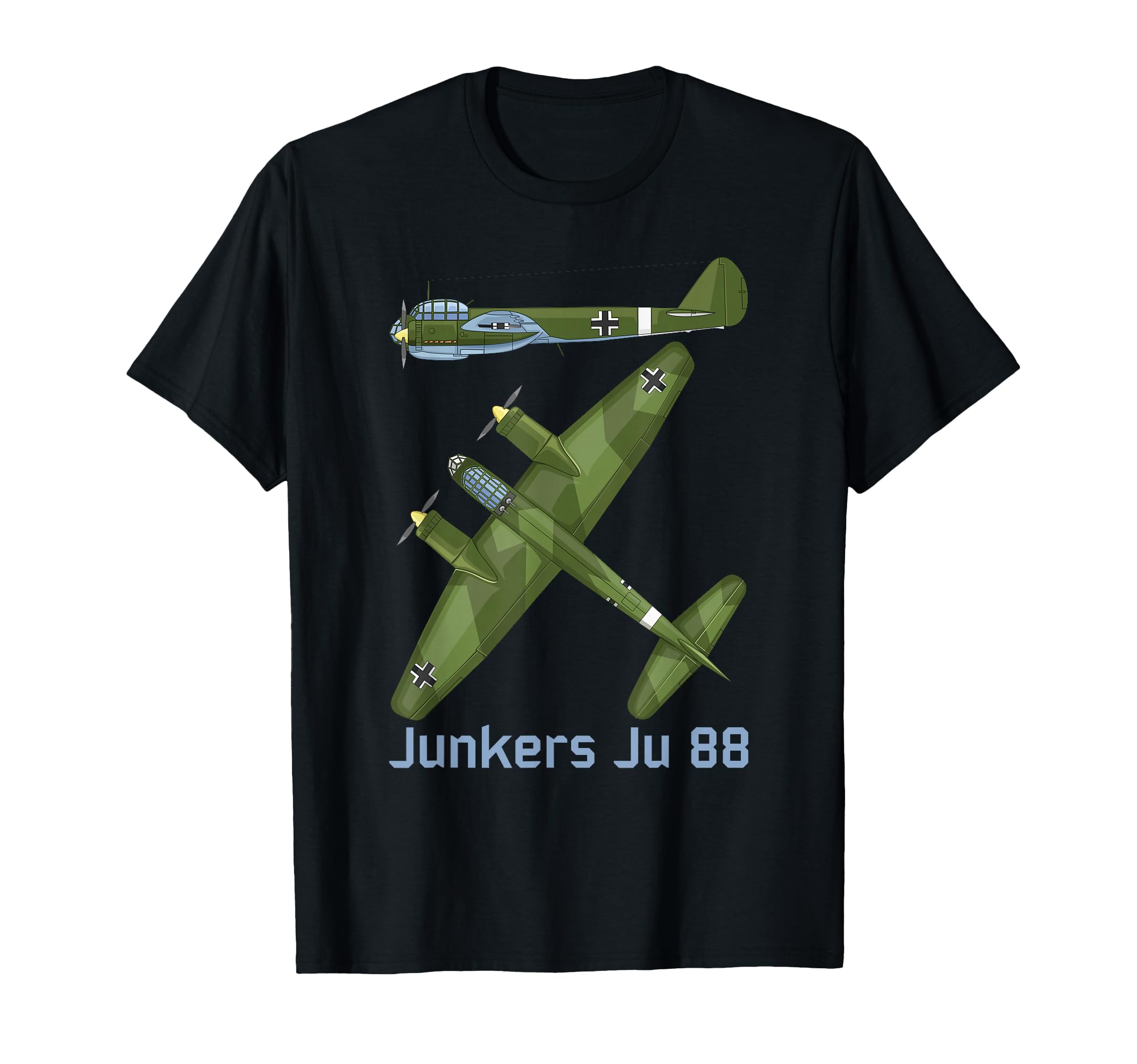 Junkers Ju 88 German WW2 Fast Bomber Plane Diagram T-Shirt