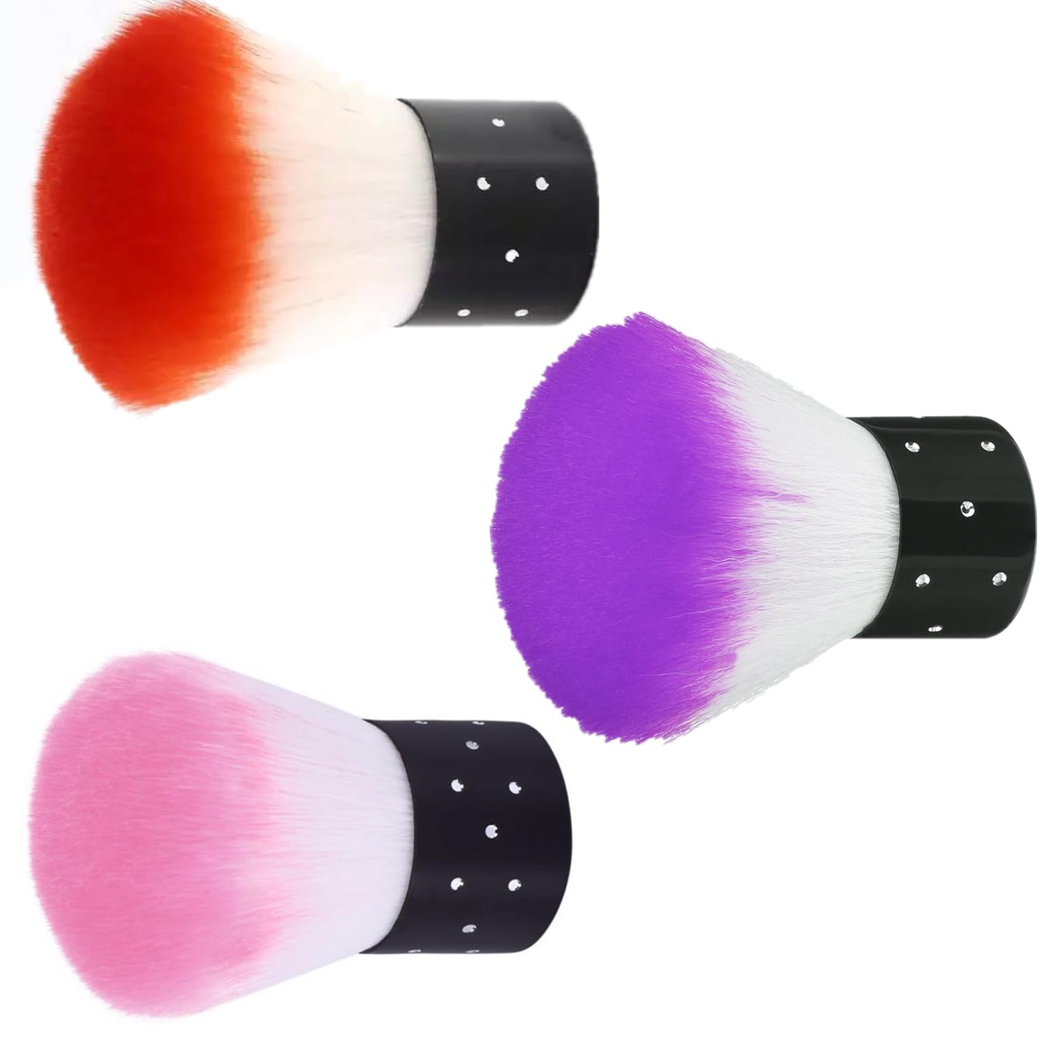 Duoleleen 3 Pcs Nail Brush Colorful Convenient Nail Art Dust Cleaner for UV Gel Nail Dust Cleaning Remover Tools