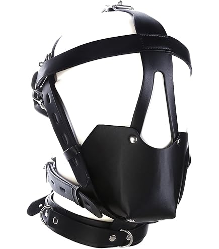 Yilu Leather Bondage Mask,Black Full Face Breathable Restraint Head Hood,Adults Sex Toys SM Game,BDSM/LGBT,Lightweight Gift for Unisex Adult, Black : Health & Household