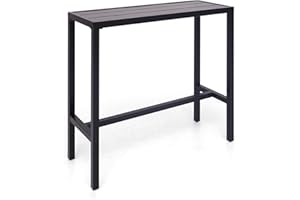 Nixtopia 39" L Outdoor Rectangular Bar Height Pub Table, Dining Coffee Table - Metal Frame