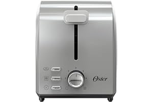 Oster 2 Slice Toaster, With 7 Browning Settings, Extra Wide Slots For Bagels and Special Breads, Removable Easy-to-Clean Crum
