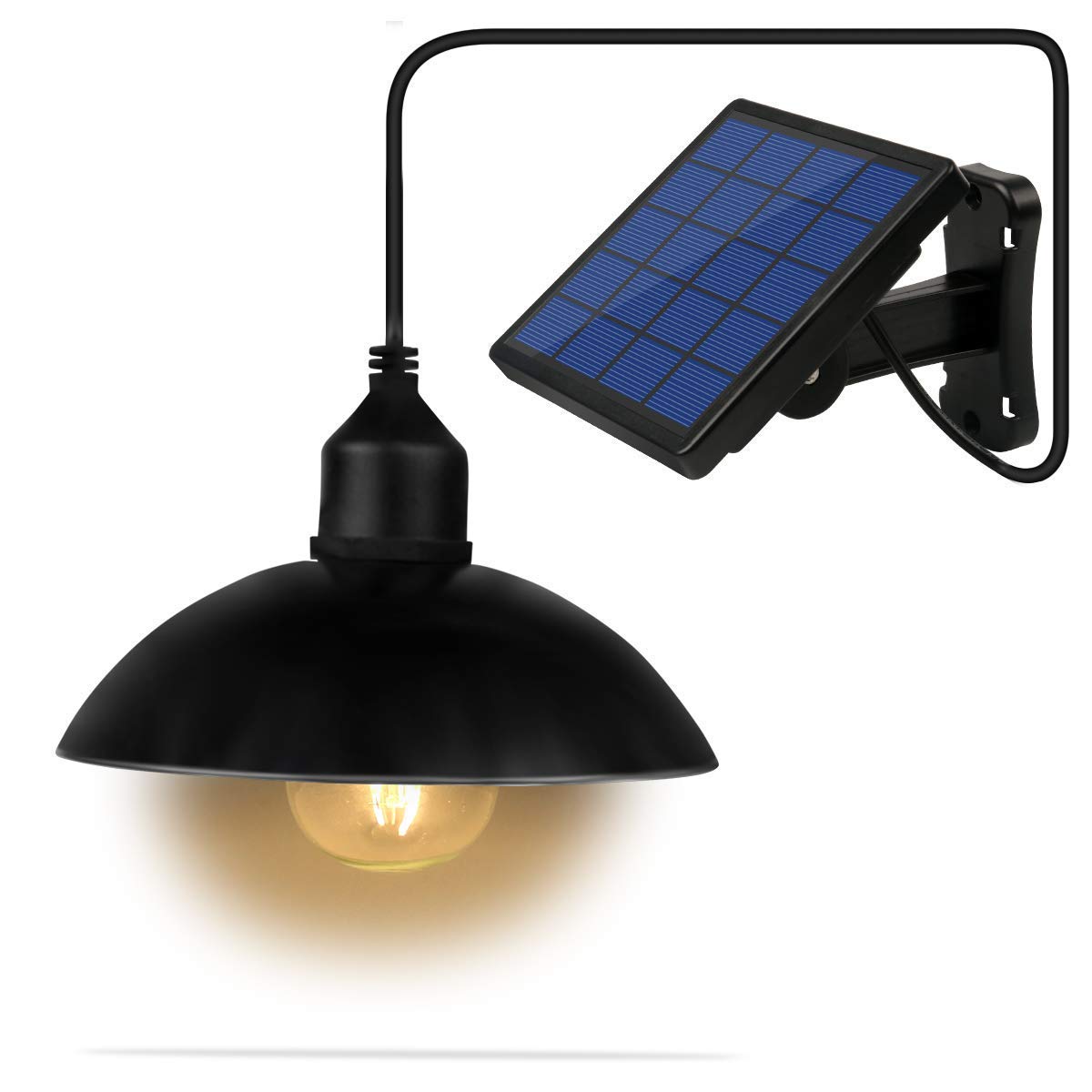 Solar Pendant Light Classical E27 LED Outdoor Hanging Solar Powered Sensitive Shed Lights, Waterproof Pendant Decoration Lamp for Barn Farm Garden Yard Patio Balcony House Landscape (Type1)