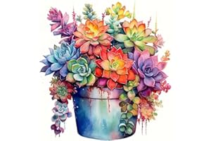 EIBEILI Diamond Painting Kits for Adults DIY 5D Diamond Art Paint with Round Diamonds Full Dril Gem Succulents Art Painting Kit for Home Wall Decor Gifts 12x12inch
