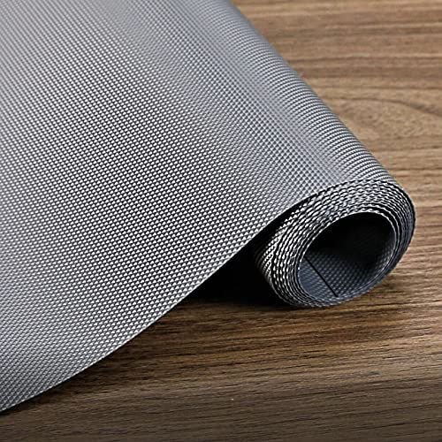 Hersvin 30cmx300cm Tappetino per Cassetti, Tappetini Non-Adesivo Eva Plastica Rotolo Carta per Mensola Cassetto Frigorifero Tavolo Mobile Cucina Lavello Ripiani Armadio (Grigio Diamante)