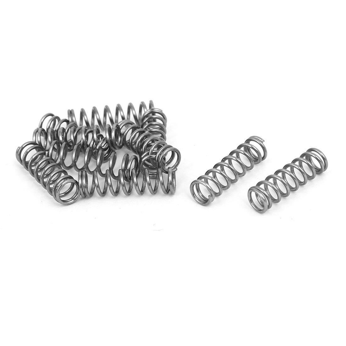 sourcingmap Compression Spring,304 Stainless Steel,6mm OD,0.8mm Wire Size,20mm Free Length,Silver Tone,10Pcs