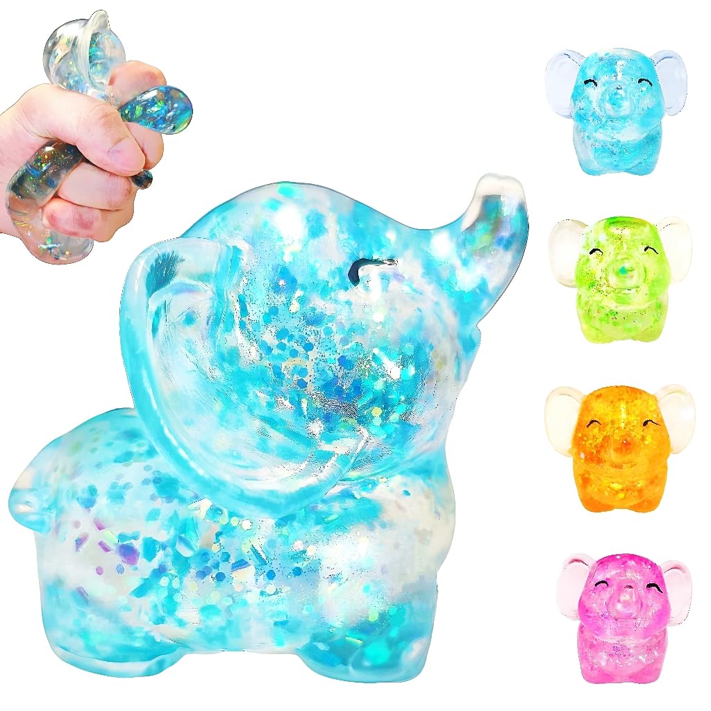 Photo 1 of 1Pcs Elephant Squishy Fidget Toys Squishy Stress Balls for Adults Sugar Stress Ball Sensory Toys Stress Relief Toy Squeeze Ball Party Favors for Kids, Easter Basket Stuffers (Blue)