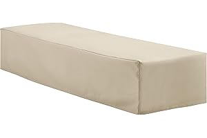 Crosley Furniture Patio Furniture Covers, Waterproof Outdoor Chaise Lounge Cover for Backyard, Tan