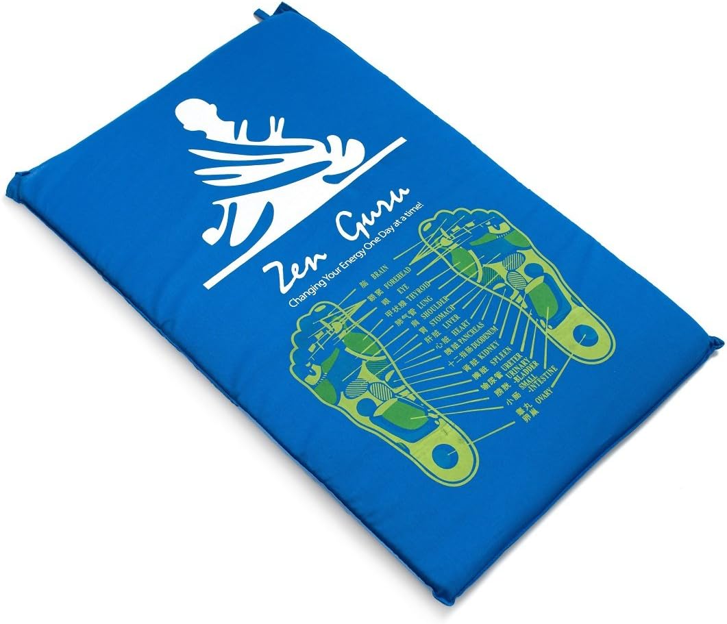 ZenGuru Best Acupressure Mat & Pillow Set - Sale - Effective Remedy for Pain and Stress Relief - with Magnet Therapy - Free Bonuses: Carry Bag & Reflexology Foot Chart - Lifetime Money Back (Blue): Health & Personal Care