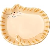 4" Cat Tea Bag Holder Dish Coaster Ceramic Decoration, Orange Tabby Cat