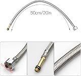 quiodok 2x Monobloc Tap Connector Stainless Flexible Water Hose 500mm 1/2" BSP view 5