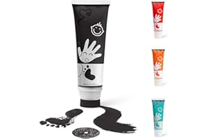 Sortnic 2.54 fl oz (75ml) Black Baby Hand and Footprint Ink, Baby Safe Paint for Newborn Keepsake, Non Toxic Acid-Free, Washable, Pet Paw Print Paint, Ideal New Mom Gifts