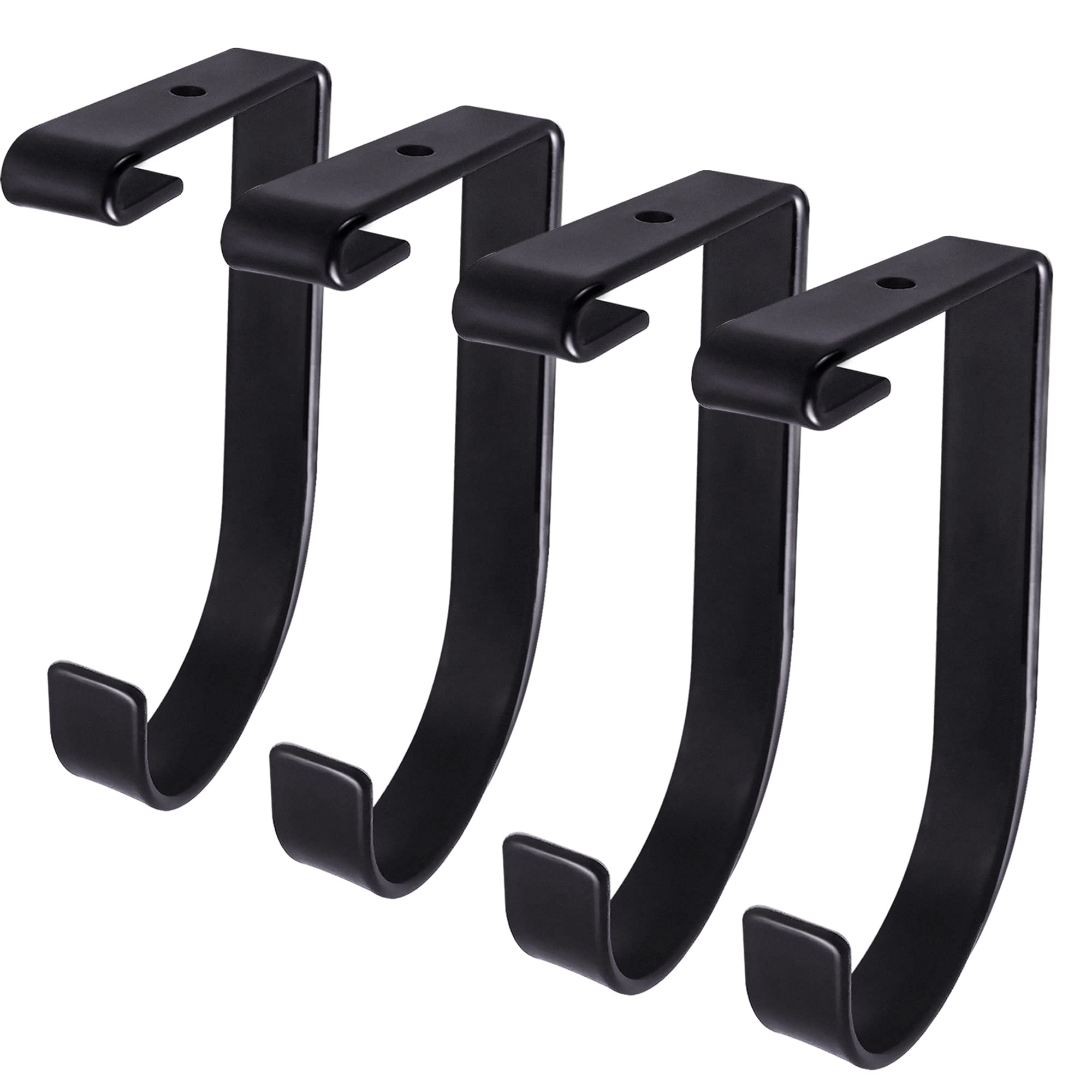 Photo 1 of Saderoy 4-Pack Heavy Duty Add-On Flat Hook Accessory for Garage Ceiling and Wall Storage, Alloy Steel, Black - Suitable for FLEXINOUMTS Racks
