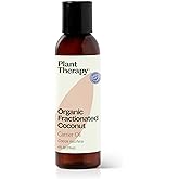Plant Therapy Organic Fractionated Coconut Oil 4 oz, 100% Pure, USDA Certified, Liquid Coconut Oil for Essential Oils, Body Care, Massage, and Aromatherapy