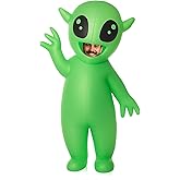 Halloscume Alien Inflatable Costume Green Alien Costume Adult Blow up Outfit for Halloween Carnival Women Men Cosplay