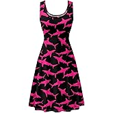 KiuLoam Womens Sleeveless Crew Neck Dresses Beach A-Line Dress Casual Party Flared Sundress Plus Size XS-4XL