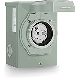 Rophor 50 Amp Generator Power Inlet Box, NEMA SS2-50P Power Inlet Box for 3 Prong Generator Cord, 125/250 Volt, 12500 Watts,