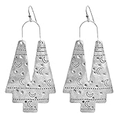 RofYof Gold Geometric Earrings Statement Vintage Bohemian Ethnic Tribal Earrings Moon Hollow Out Fan Shape Dangle Drop Earrings for Women Girls Birthday Christmas Valentines Day Gift