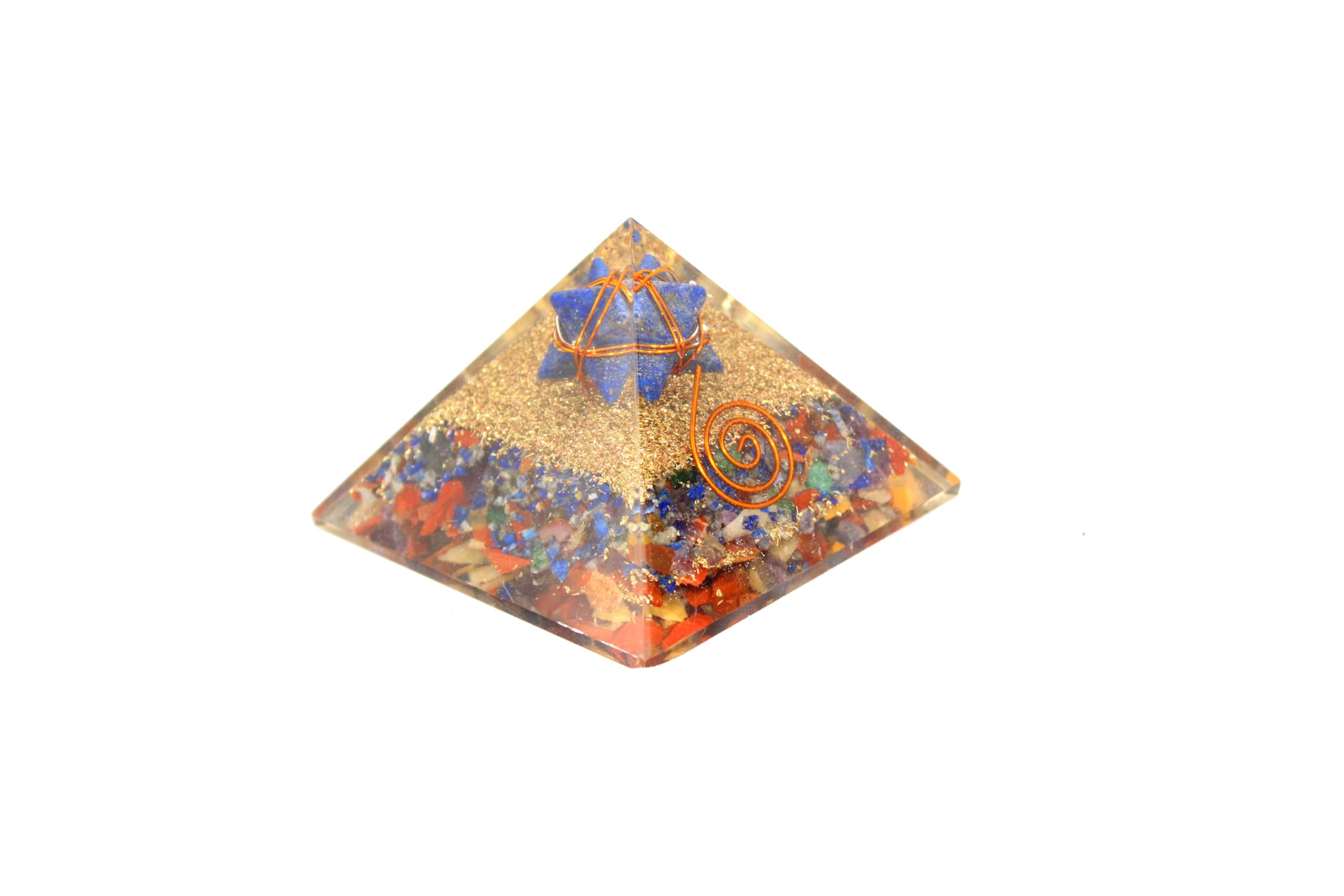 Jet International Mix Gemstone Unique Lapis Merkaba Chakra Orgone Pyramid Crystal Gemstones Copper Metal Mix Rare Healing Positive Energy Tetrahedron Sacred Geometry Memory Concentration Meditation