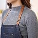 Artmoki Apron for Men and Women with 3 Pockets, Chef Apron Adjustable Neck Strap and Long Ties, Durable Cooking Kitchen Aprons for Baking, Gardening, BBQ- Denim