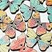 OrangeTag Pack of 50PCS Buttons-Mixed Wood Buttons Sewing Scrapbooking 2 Holes (OneSize, Colorful)